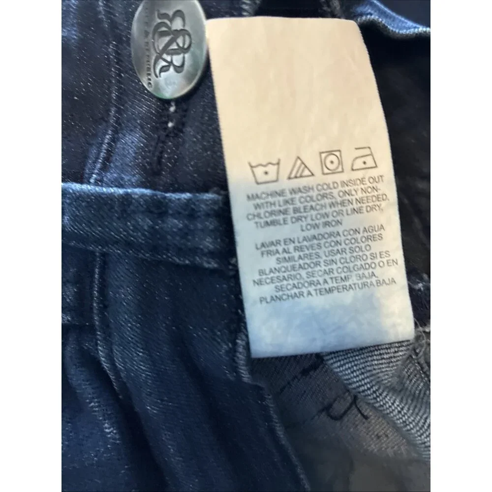Rock & Republic Womens Kendall Cropped Jeans Studded Pockets Blue Size 2